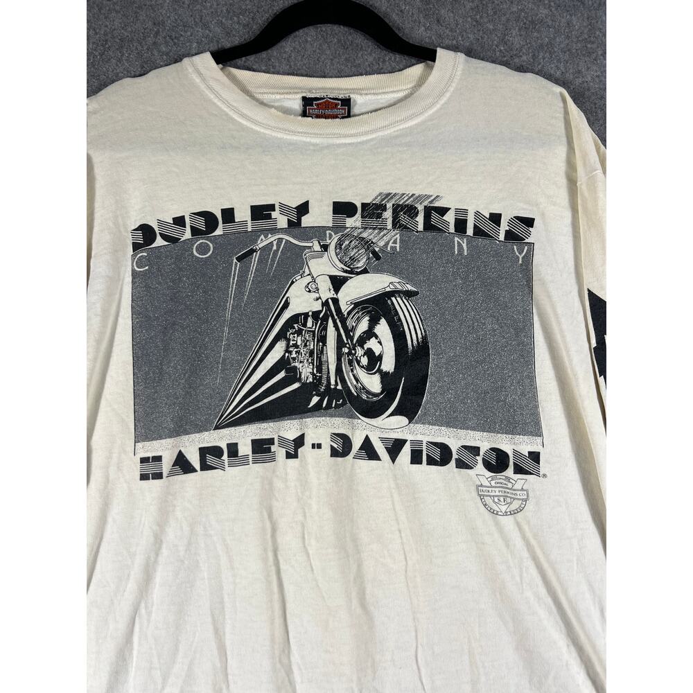 VTG 90s Harley Davidson Shirt Mens XL Dudley Perkins Long Sleeve Tee Tribal RARE - Picture 6 of 11